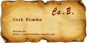 Csik Bianka névjegykártya