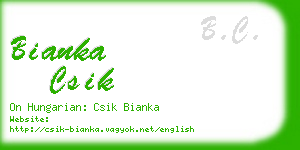 bianka csik business card